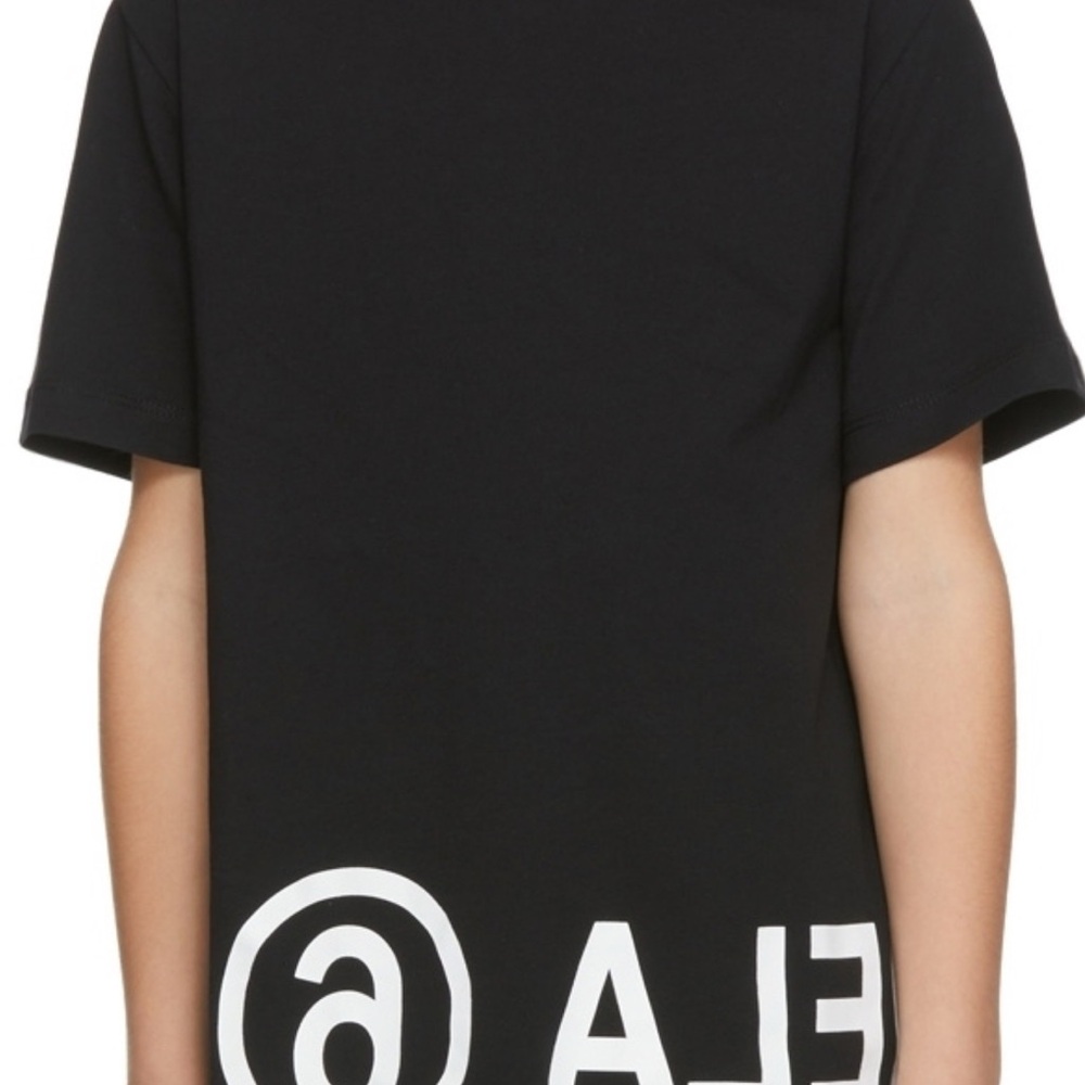 MM6 Maison Margiela Kids Black Graphic T-Shirt - Picture 3 of 4